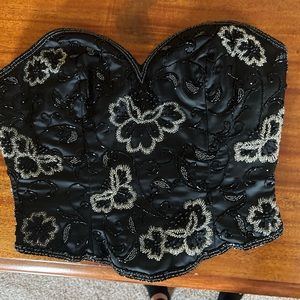 Mon Cheri black sequin bustier size 8